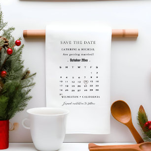 Linge De Cuisine Calendrier minimaliste moderne Mariage enregistrer