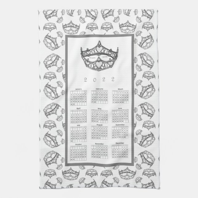 Linge De Cuisine Calendrier Queen of Hearts 2022 Silver Crown Tiara (Vertical)