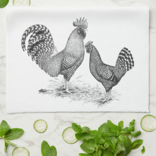Linge De Cuisine California Grey Rooster and Hen