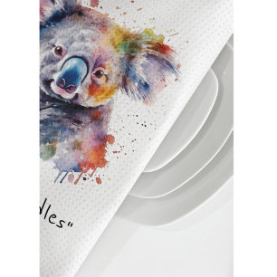Linge De Cuisine Câlins de koala en couleur, personnalisé