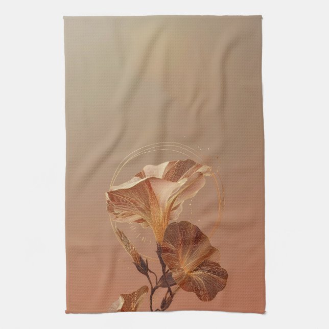 Linge De Cuisine Calla Lily Botanique Orange Brûlé (Vertical)