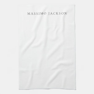Linge De Cuisine Calligraphie chic simple noir et blanc de son prop