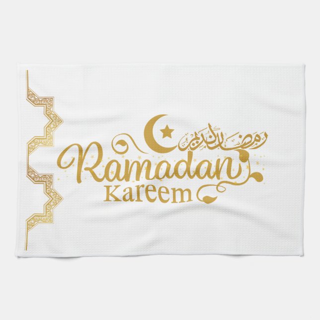 Linge De Cuisine Calligraphie islamique élégante Décor Ramadan (Horizontal)