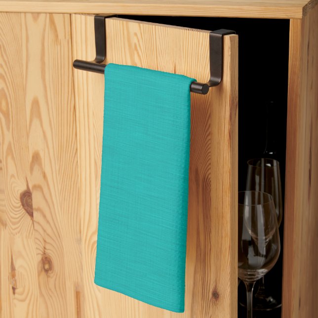 Linge De Cuisine Calme & simple  Fond texturé turquoise (Pliage en tiers)