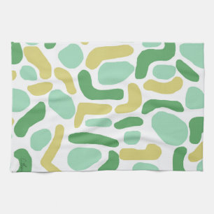 Linge De Cuisine Calypso Moderne Abstrait Vert Lime Or