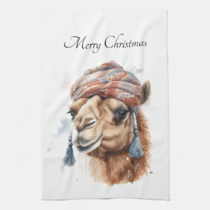 Linge De Cuisine Camel de Noël, personnalisable