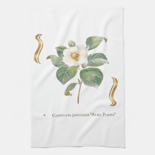Linge De Cuisine Camelia blanc