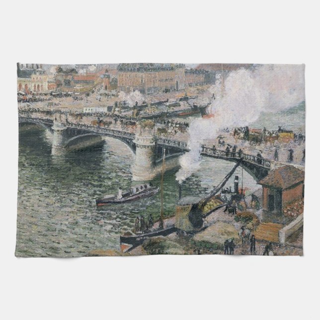 Linge De Cuisine Camille Pissarro Pont Boieldieu à Rouen Peinture (Horizontal)