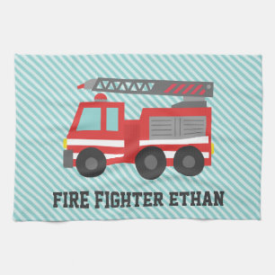 Linge De Cuisine Camion de feu rouge pour les petits pompiers