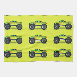 Linge De Cuisine Camion Monster sur le vert citron