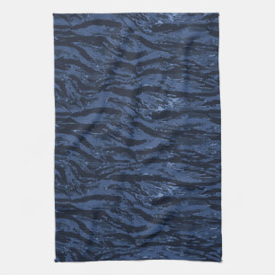 Linge De Cuisine Camo à rayures bleues