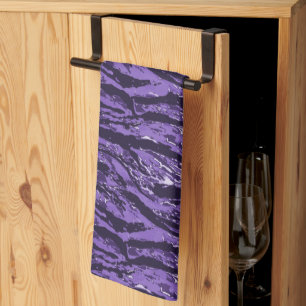 Linge De Cuisine Camo à rayures violettes