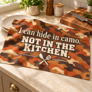 Linge De Cuisine Camo Orange Rouille Cuisine Citation Drôle