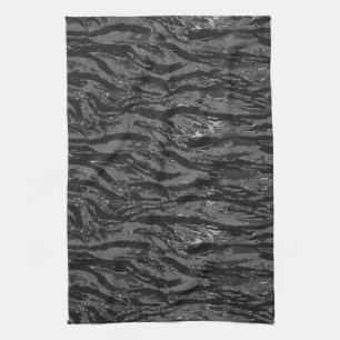 Linge De Cuisine Camo rayé gris