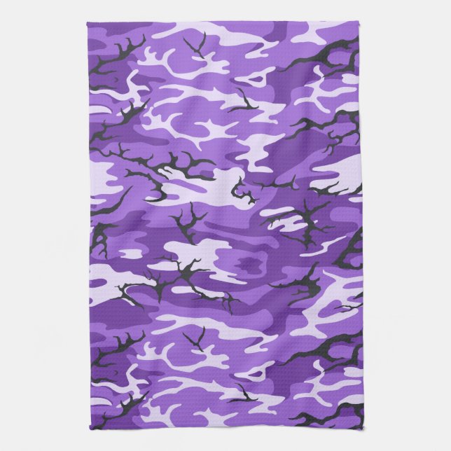 Linge De Cuisine Camo violet (Vertical)