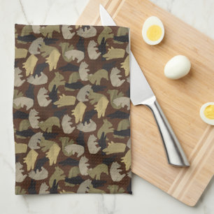 Linge De Cuisine Camouflage animal Silhouette Brown