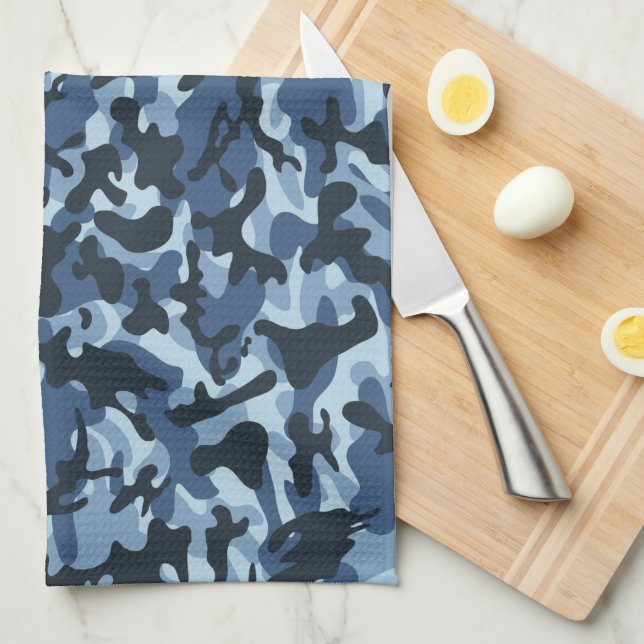Linge De Cuisine Camouflage bleu (Quart Plié)