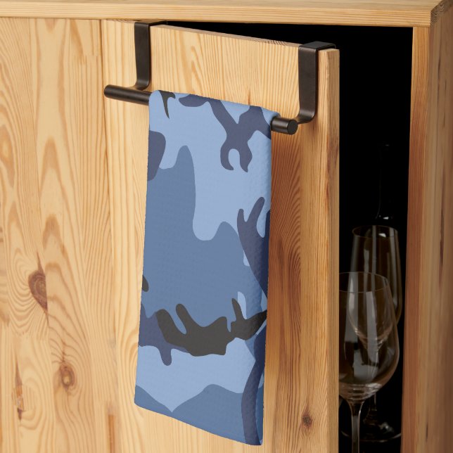 Linge De Cuisine Camouflage Bleu Marine, Militaire, Armée (Pliage en tiers)