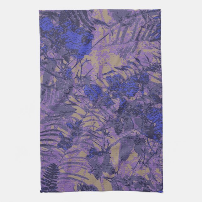 Linge De Cuisine Camouflage contre la fleur bleue (Vertical)