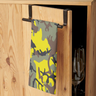 Linge De Cuisine Camouflage jaune et marron, Militaire, Armée