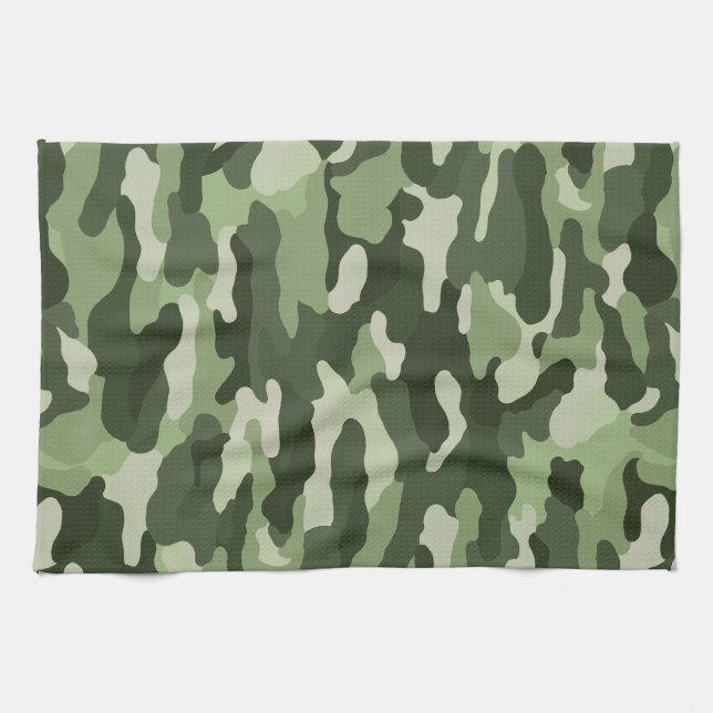 Linge De Cuisine Camouflage vert (Horizontal)