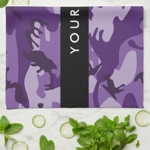 Linge De Cuisine Camouflage violet Votre nom Personnalisez