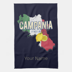 Linge De Cuisine Campanie Italie Région Rétro Carte Souvenir Vintag