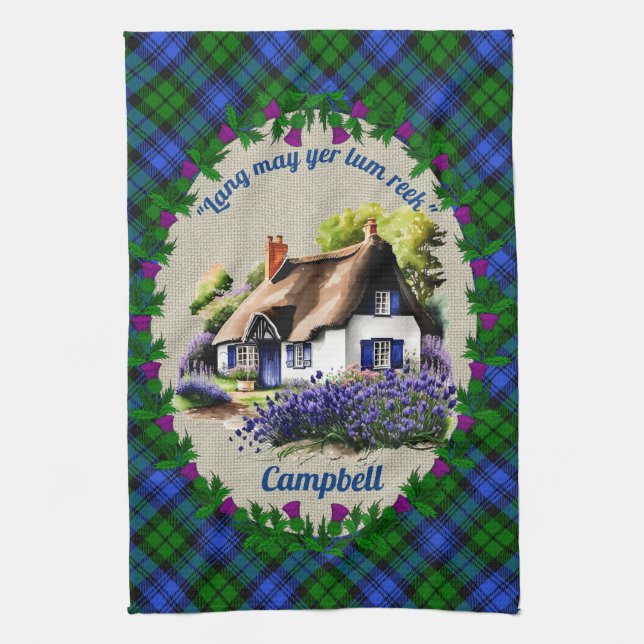 Linge De Cuisine Campbell Chalet & Tartan Personnalisé (Vertical)