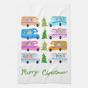 Linge De Cuisine Camper de Noël mignon Motorhomes Vintage RV Xmas
