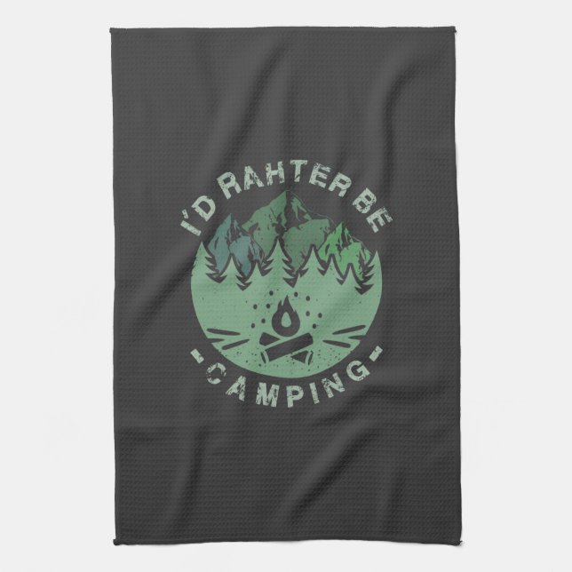 Linge De Cuisine Camping - JE préfère le camping (Vertical)