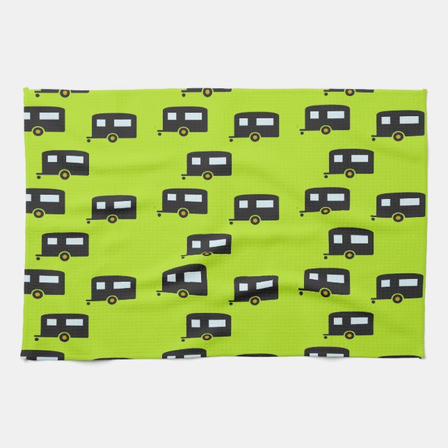 Linge De Cuisine Camping remorques en vert (Horizontal)