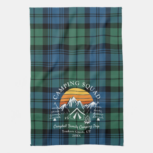 Linge De Cuisine Camping Tartan Retro Famille Campad Campbell (Vertical)