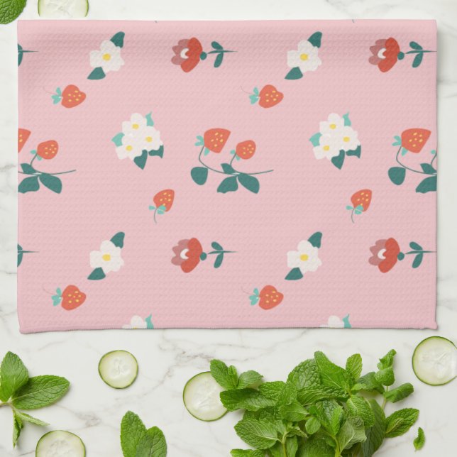 Linge De Cuisine Campos de frutillas (Plié)