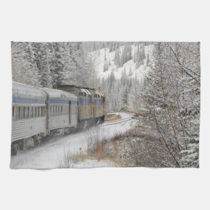 Linge De Cuisine Canada, Alberta. Train de neige de VIA Rail entre