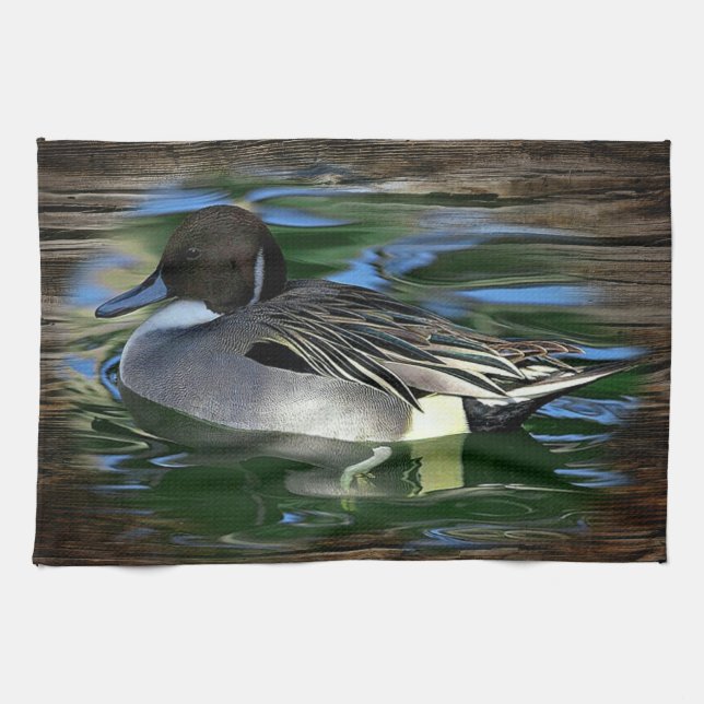 Linge De Cuisine Canard De Mallard Sur Le Lac (Horizontal)