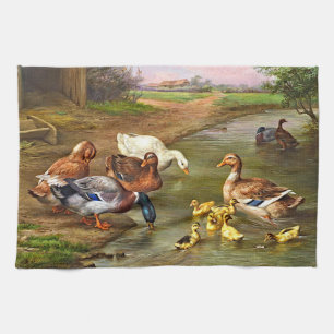 Linge De Cuisine Canards vintages Canards Colliers Animaux de ferme