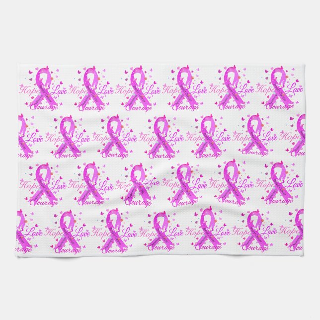 Linge De Cuisine Cancer du sein Hope Love Courage (Horizontal)