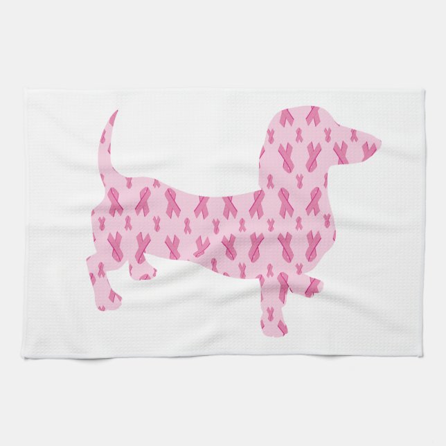 Linge De Cuisine Cancer Ribbon Dachshund (Horizontal)