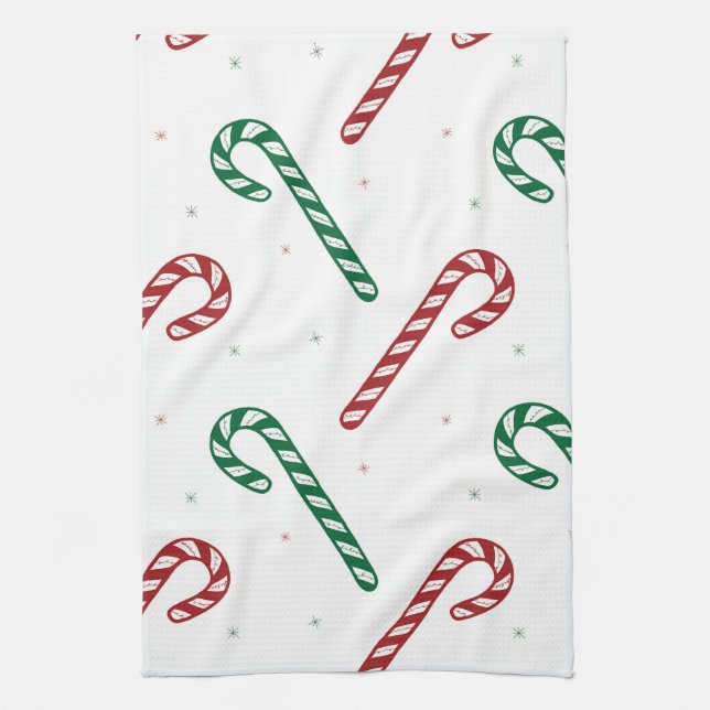 Linge De Cuisine Candy Cane Kitchen Towel (Vertical)