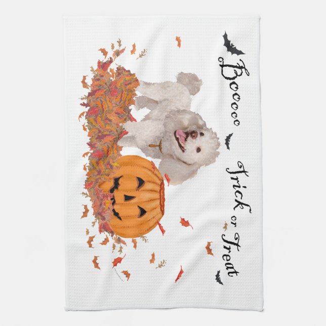 Linge De Cuisine Caniche à Halloween (Vertical)