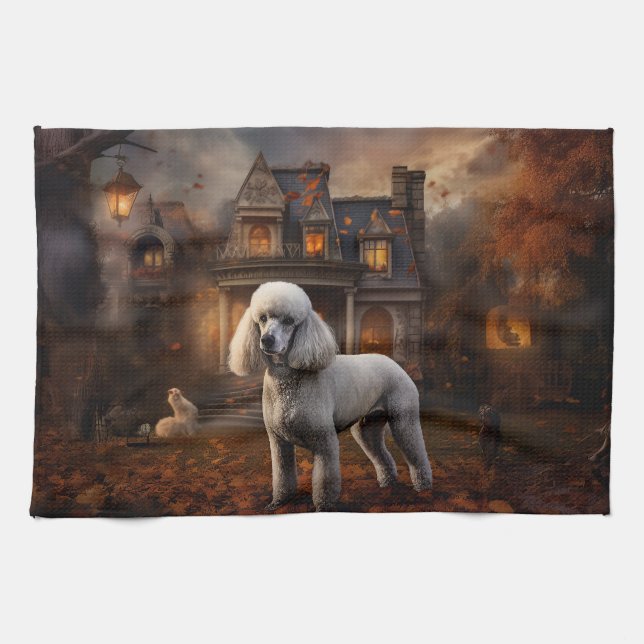 Linge De Cuisine Caniche Halloween Épouvantable (Horizontal)