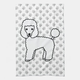 Linge De Cuisine Caniche jouet blanc Chien de dessin animé mignon