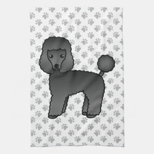 Linge De Cuisine Caniche jouet noir Chien de dessin animé mignon