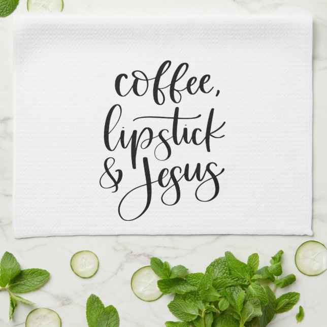 Linge De Cuisine Canne à café et Jesus mignon amusant (Plié)