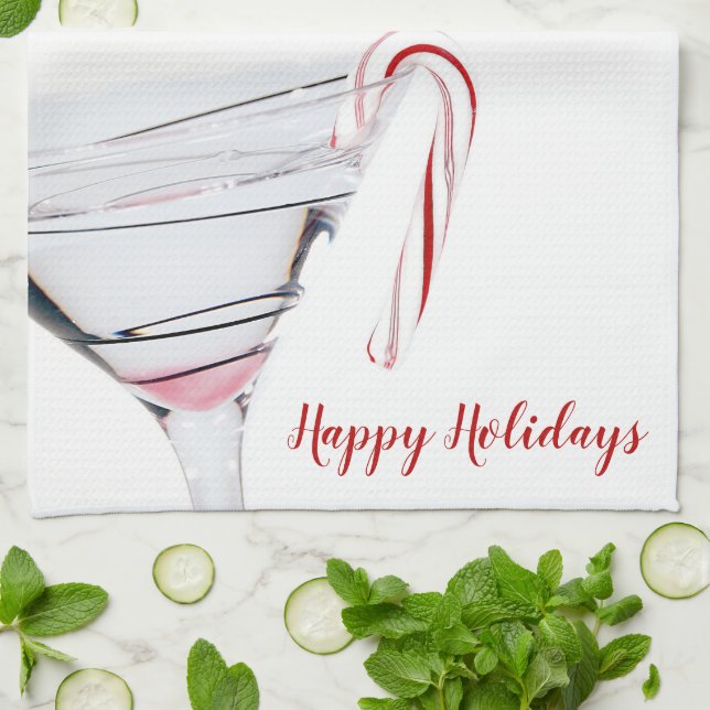 Linge De Cuisine Canne de bonbon dans un verre à martini (Plié)