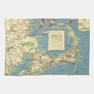Linge De Cuisine Cape Cod vintage Map (1940)
