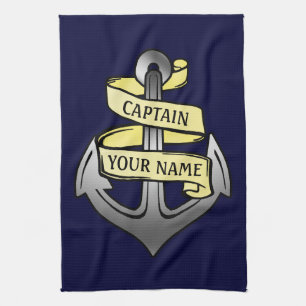 Linge De Cuisine Capitaine de bateau personnalisable votre Ancre