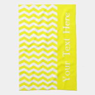 Linge De Cuisine Capri Lemon Wave Chevron personnalisable