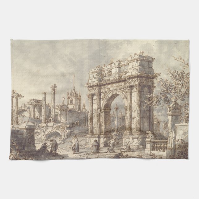 Linge De Cuisine Caprice avec un arc de triomphe romain (Horizontal)