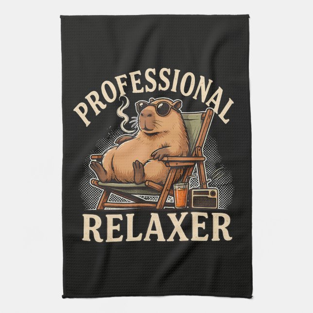 Linge De Cuisine Capybara Drôle Relaxologue Professionnel (Vertical)